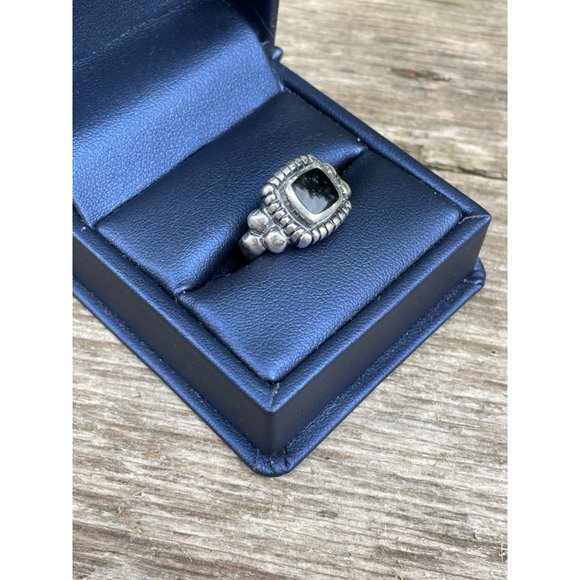 Vintage sterling Silver Onyx Ring Size 5.5 Boho Tribal - Picture 8 of 11